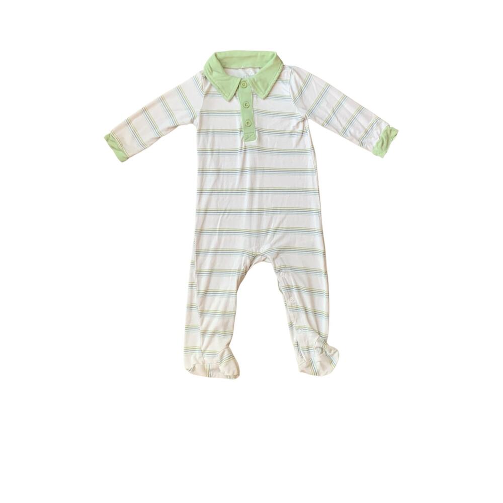 Milkberry Bamboo Polo Striped Romper